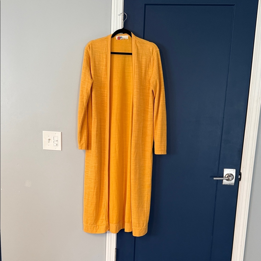 Elegant Yellow Long Cardigan free people beach medium - Picture 1 of 3